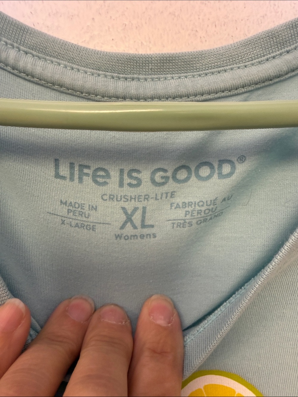 Life Is Good Aqua V-Neck Tee with Lemon Pitcher Graphic - Picture 2 of 6
